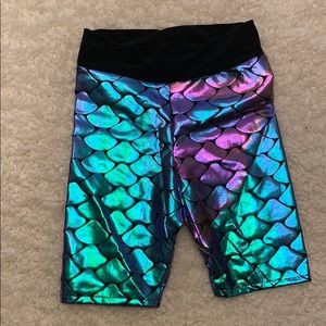Mermaid scale biker shorts